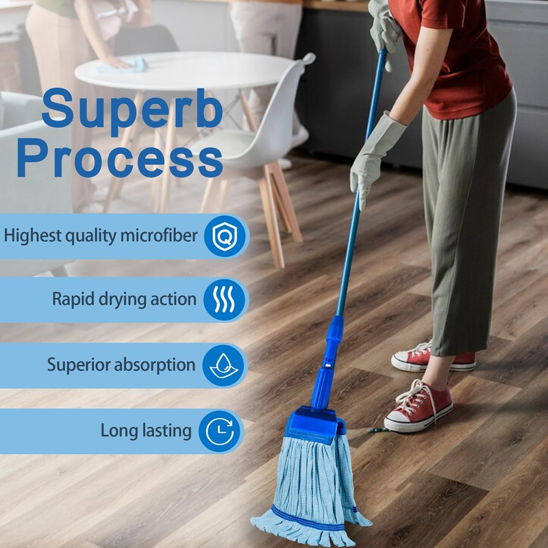 4 Pack - Large Microfiber Tube Mop 400GSM - Heavy
