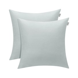 Thmyo 2 Pack 100% Cotton Solid Decorative Square Throw Pillow Covers Christmas DIY Throw Pillowcase Blank Sublimation Pillow Cases Heat Transfer Cushion Covers(16x16 inch/40x40cm,Light Silver Grey)