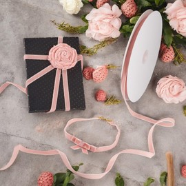 FASHEWELRY 3/8 Inch Double Face Velvet Ribbons 20 Yards Pink Velvet Ribbon Roll Satin Back Craft Ribbons for Gift Wrapping, Wedding Bouquets, Hair Bows Christmas Decoration