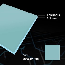 ARCTIC TP-2 (APT2560): Economic Thermal Pad, 50 x 50 x 1.5 mm (1 Piece) - Thermal pad, Excellent heat conduction, Low hardness, Ideal gap filler, Easy installation, Safe handling - Blue