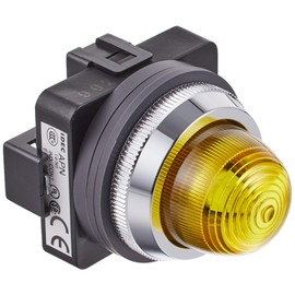 IDEC TWN Series APN122DNY Pilot Light, 1.2 inches (30 mm) Diameter, Round, LED Illumination, AC/DC 24 V
