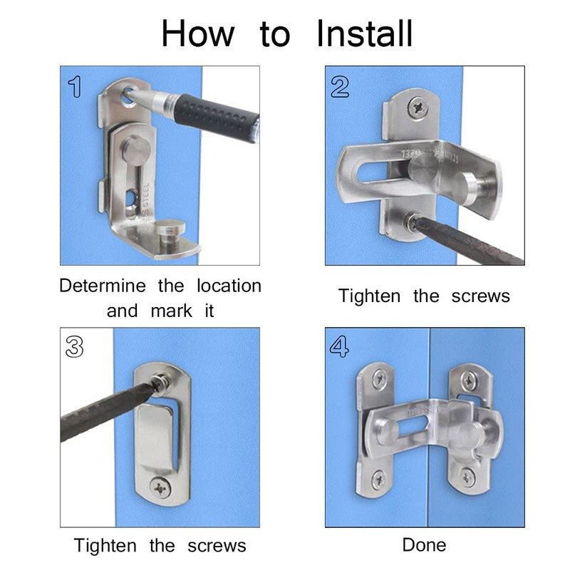 KAFENDA Barn Door Lock 90 Degree Right Angle Door Latch