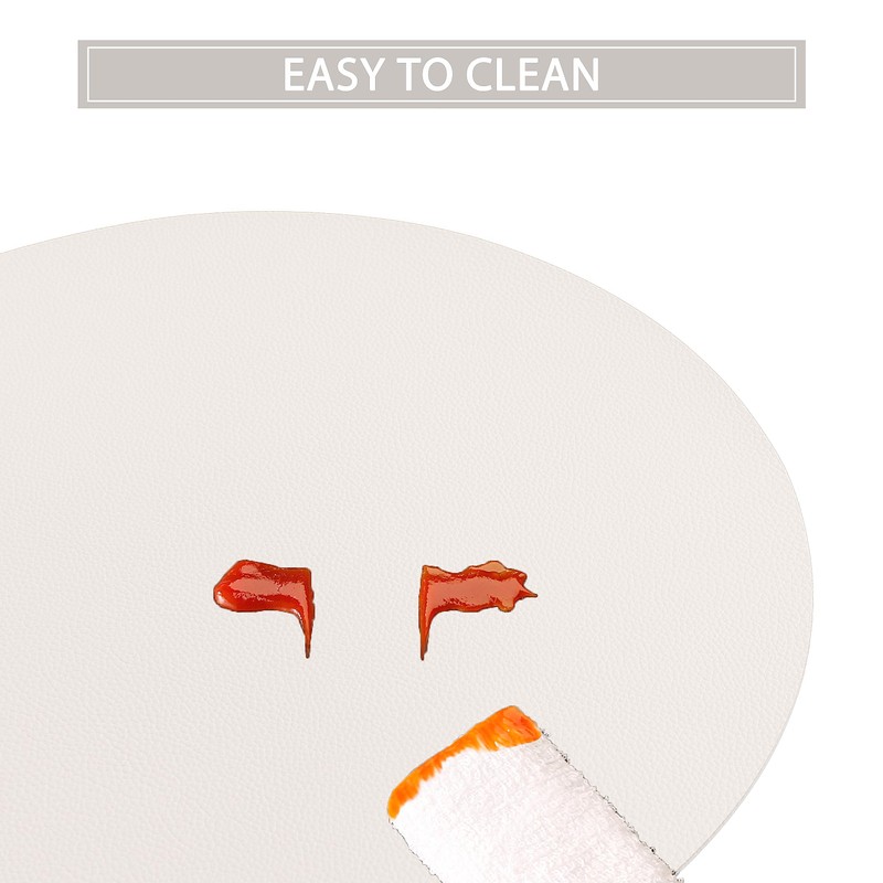 Wipeable Placemats and Coasters Leather Table Mats Waterproof Heat-Resistant Easy