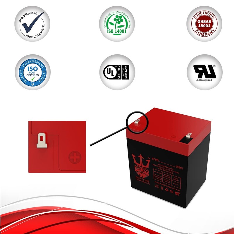 Neptune 12V 5Ah NT-1250 Rechargeable SLA Sealed Lead Acid Battery