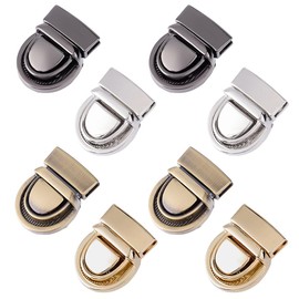 DELORIGIN 4Colors 8pcs Tuck Lock Clasp Catch Purse Thumb Lock Clasp Purse Clutch Buckle Fasteners Wallet Buckle Alloy Hardware Clip Clasp Buckles for DIY Wallets Handbag Shoulder Handle Bags