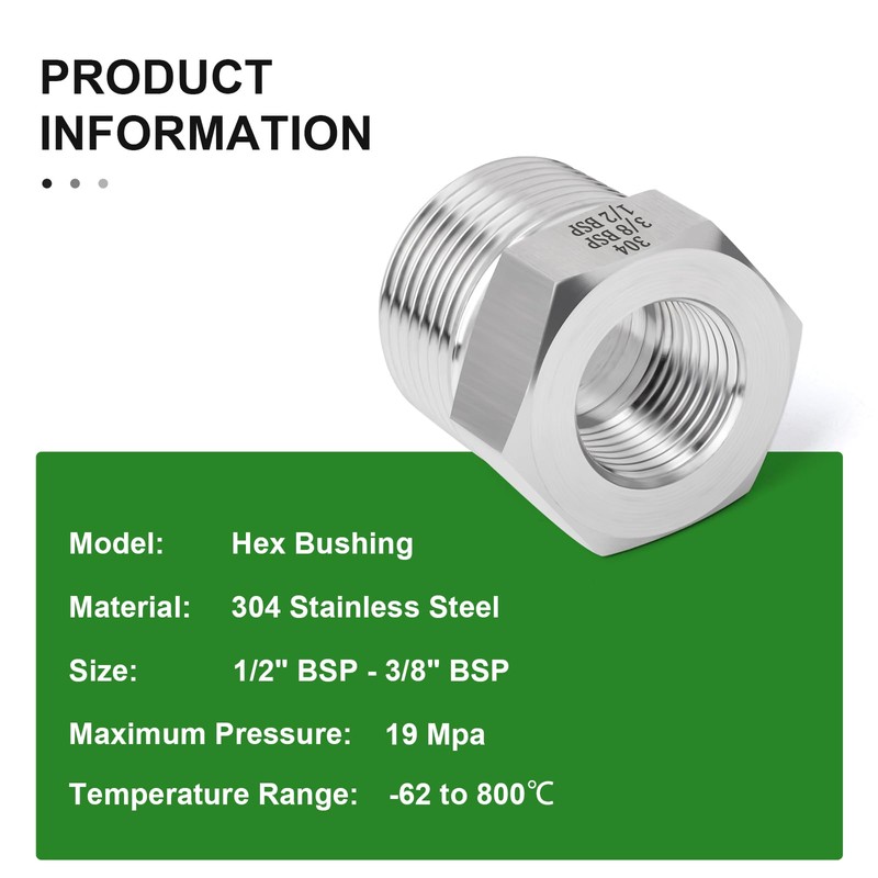 TAISHER Pack of 2 Forging of 304 Stainless Steel Reducer