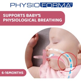 Chicco PhysioForma Silikon-Schnuller 6-16 Monate, weiches und sanftes Schnuller-Set, unterstützt die physiologische Atmung und fördert die richtige Entwicklung des Mundes, rosa