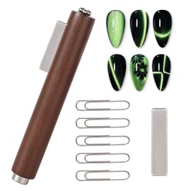 3 in 1 Cat Eye Magnet for Nails with Square Magnet & 5 Paper Clips - Professional Nail Magnets for Nail Art, Cateye Magnet for Stunning 3D Designs, Perfect for Home DIY, Salon & Nail Studio Use