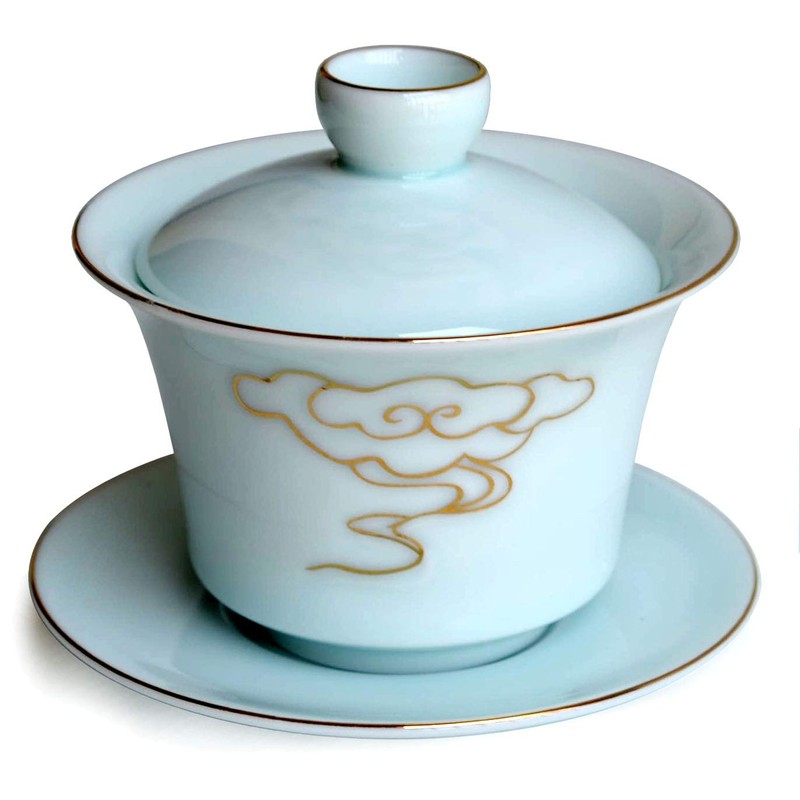 Gaiwan Chinese 6oz Sancai Terrine Tray Cup Tea Set Bowl