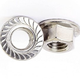 (Qty 200pcs) M8-1.25 or 8mm x 1.25 A2 Stainless Serrated Flange Lock Nut Spin Wiz Nuts Multi-Purpose Comprehensive Hardware Fastener Assortment Kit Cit02046Riv