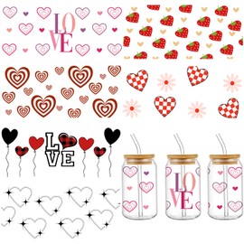 Cute Iron on Decals, Pink Valentine Heat Transfer Stickers Iron on Transfers Pink Car XOXO Gnome Patterns for T-Shirts Pillow Cover Hoody Bag Decorations 6 pcs