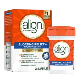 Align Probiotic Bloating Relief + Food Digestion, Probiotics for Women and Men, #1 Doctor Recommended Brand‡, Promotes Digestive Health and Helps Support the Metabolism of Food*, 28 Capsules