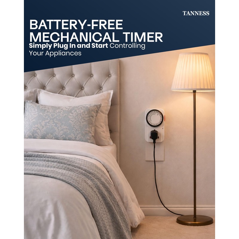 Tanness - 3 Pack Plug-In Timer Switch, 24 Hour Segment