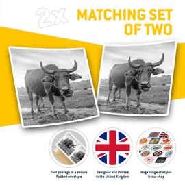 2 x 7.5cm Square Vinyl Stickers - Carabao Buffalo Philippines Decals 38977