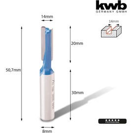 kwb Hss Slot Milling Cutter Ø 14 Mm, Carbide-Tipped with Precise Clamping Shank and Optimised Cutting Geometry for an Exact Milling Pattern