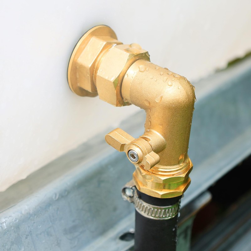 YELUN Garden Hose Elbow with Shut Off Valve 90 Degree