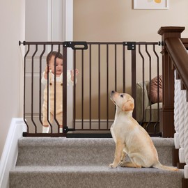 Mom's Choice-GROWNSY Baby Gate for Stairs, 29"-43" Pressure Mounted Pet Gate for Doorways-Auto Close Dog Gate for The House-Easy Installation & Walk Thru Wide Safety Gate