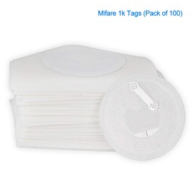LIBO RFID NFC Sticker MF Classic 1k Tags Compliant IC with 1k User Memory 13.56MHz ISO 14443A Labels Dia.25mm (Pack of 100)