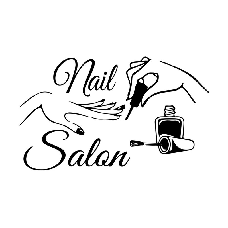 ADECALS Nail Salon Wall Sticker Removeable Quote Vinyl Wall Art