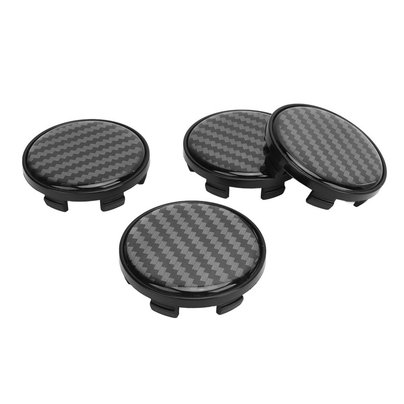 4pcs Wheel Center Caps Plastic Universal Carbon Fiber Style Center