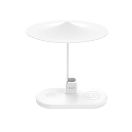 Budi 3-in-1 Wireless Charging Station With Night Light - White