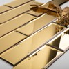 Lovdeco Peel and Stick 3x12 Inch Beveled Gold Mirror Tile