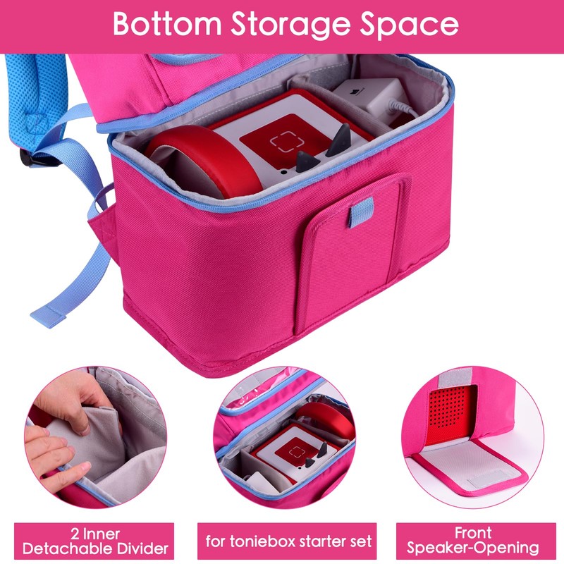 Weemia Carrying Backpack Compatible with Toniebox, Storage Travel Bag for