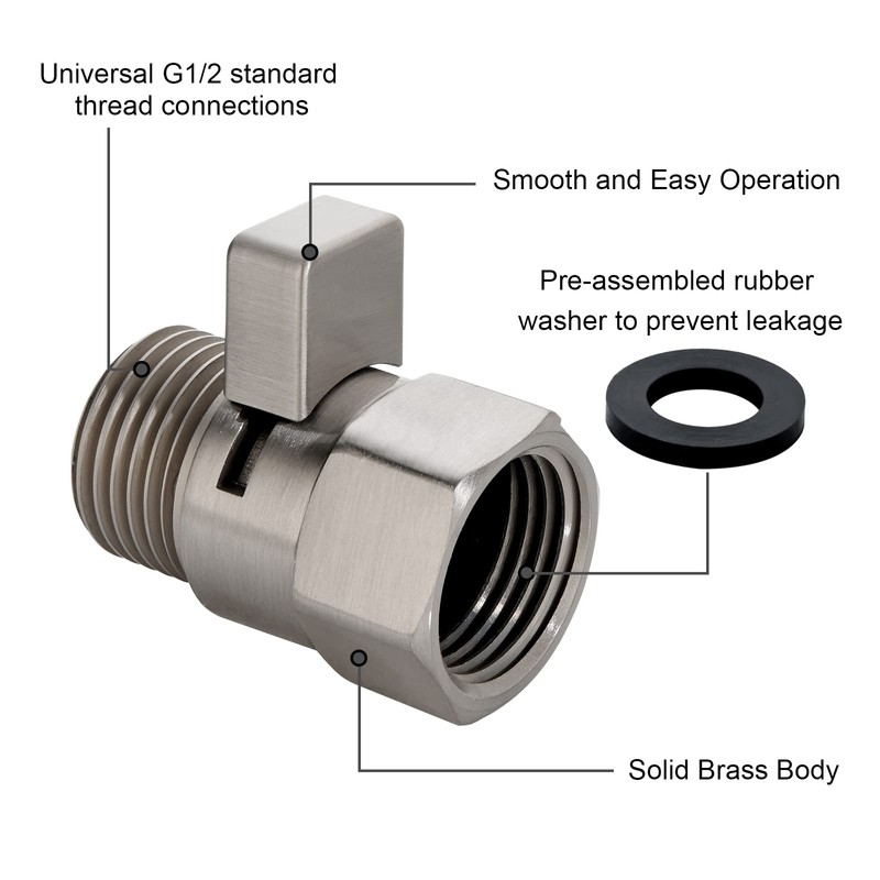 BRIGHT SHOWERS Water Flow Control Valve, Brass Shower Valve with