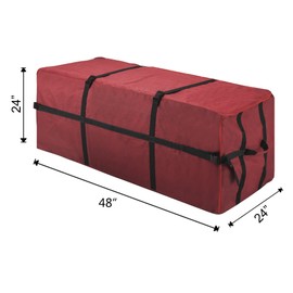 Elf Stor 83-DT5055 Heavy Duty Canvas Christmas Storage Bag Large for 7.5 Foot Tree, Red