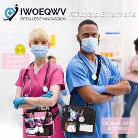 IWOEQWV Riñonera Enfermeria, Los Regalos perfectos para Enfermeras, Cinturón de Herramientas de Enfermería, Con múltiples compartimentos,Organizador de Cintura para Profesionales Médicos y Eenfermería