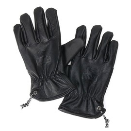 CHUMS CH09-1271 Booby Face Leather Gloves Kitchen Camping (M, K001: Black)