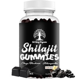 Shilajit Gummies I Lab Tested I No Added Sugar I Ashwagandha, Chaga Mushrooms | Fulvic Acid & 85+ Trace Minerals I for Men, Women I Non-GMO I 100% Natural & Organic I 60 Gummy