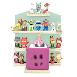 Harewu Magnetic Shelf for Compatible with Toniebox, for Tonie Dolls, Green Roof Art, Toniebox Shelf, Wall Shelf, Children's Room Accessories for Toniebox, Starter Set, Girls and Boys (Green)