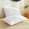 White Furry Pillow Covers, Fuzzy Fluffy Plush Shaggy Faux Fur