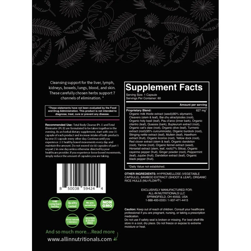 All In Nutritionals Programa Triple Limpieza 20 Unidades