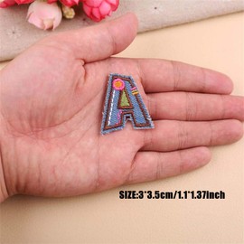 Iron on Patches Letters 26pcs A-Z Alphabet Patches Animal Shaped DIY Motif Iron On Or Sew On Patches Appliques for Jeans Jackets Backpacks(Style 7)