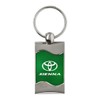 Au-TOMOTIVE GOLD Rectangular Wave Key Ring for Toyota Sienna (Green)