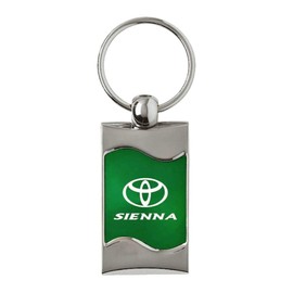 Au-TOMOTIVE GOLD Rectangular Wave Key Ring for Toyota Sienna (Green)