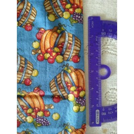 Marcus Brothers Fruit Basket Blue Dianna Marcum Marcus Bros Cotton Fabric BTHY 18x44 Harvest