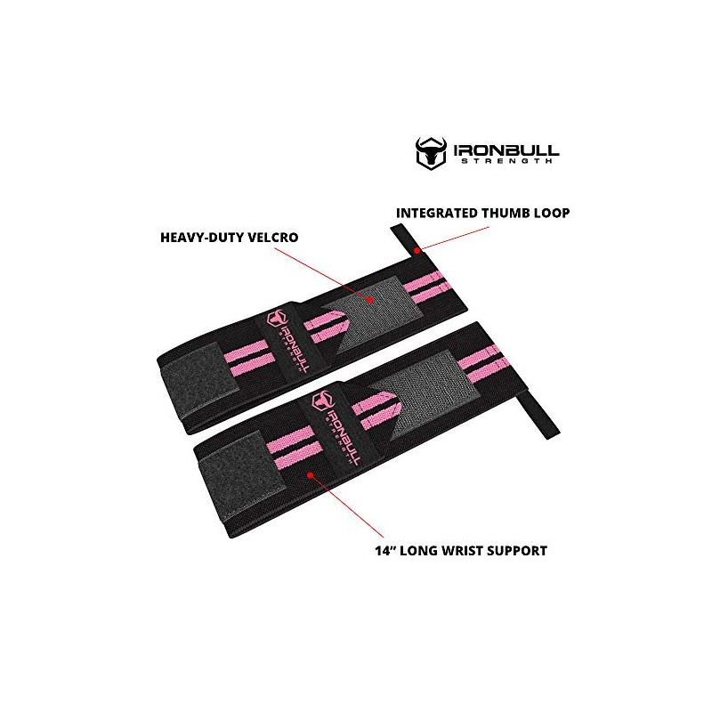 Women Wrist Wraps With Thumb Loops - 12" Professional Grade
