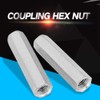 2pcs Carbon Steel Coupling Hex Nuts, Zinc Plated Long Hex