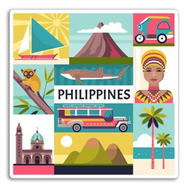 2 x 10cm Philippines Vinyl Stickers - Sticker Laptop Luggage Travel #19305 (10cm Wide)