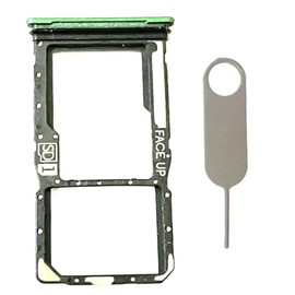 Single Sim Card Tray Slot Holder Micro SD Card Tray + Card Ejector pin for Motorola Moto G Power 5G 2025 XT2515 (Green)
