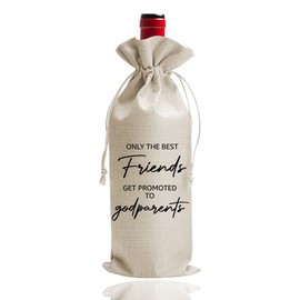 Godparent Proposal Gift Wine Bag, Friends Godparents Godparent Wine Bag, Godfather Proposal Wine Bag, Gift for Godfather Godparents Baptism Gift (DL071)