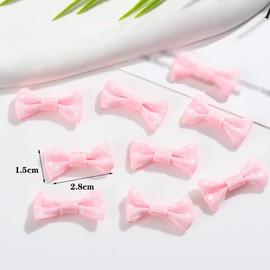 Mini-Schleifen, gepunktet, niedlich, Stoffschleifen, Basteln, Verzierung, Scrapbooking, Schleifen, Applikationen, Aufnäher, Geschenkverpackungen, Rot, 100 Stück