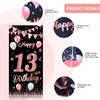 13th Birthday Banner,BTZO 13th Birthday Decorations Fabric Backdrop,Rose Gold Black