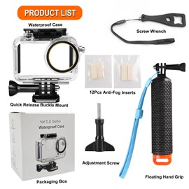 Underwater Waterproof Case Compatible with DJI Osmo Action 5 Pro/Action 4/Action 3, 164FT/50M Dive Diving Housing Cover Shell with Camera Handle Mount Accessories Kit