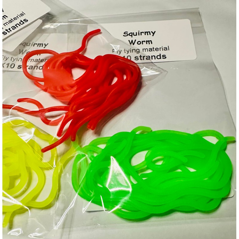 Squirmy Worm Fly Tying Material, 10 Strands per Pack, 4