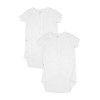 Spasilk Unisex Baby Newborn Short Sleeve Wrap Bodysuits, 2 pack,