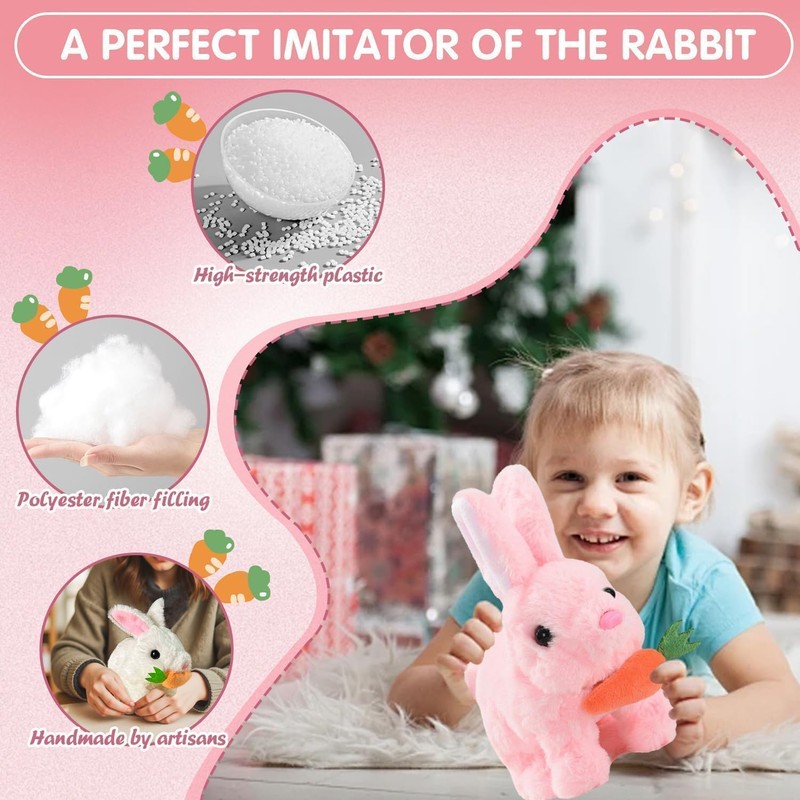 Easter Bunny Toy,Hopping Bunny Toy,Hopping Rabbit Plush Bunny Toy, Walks,